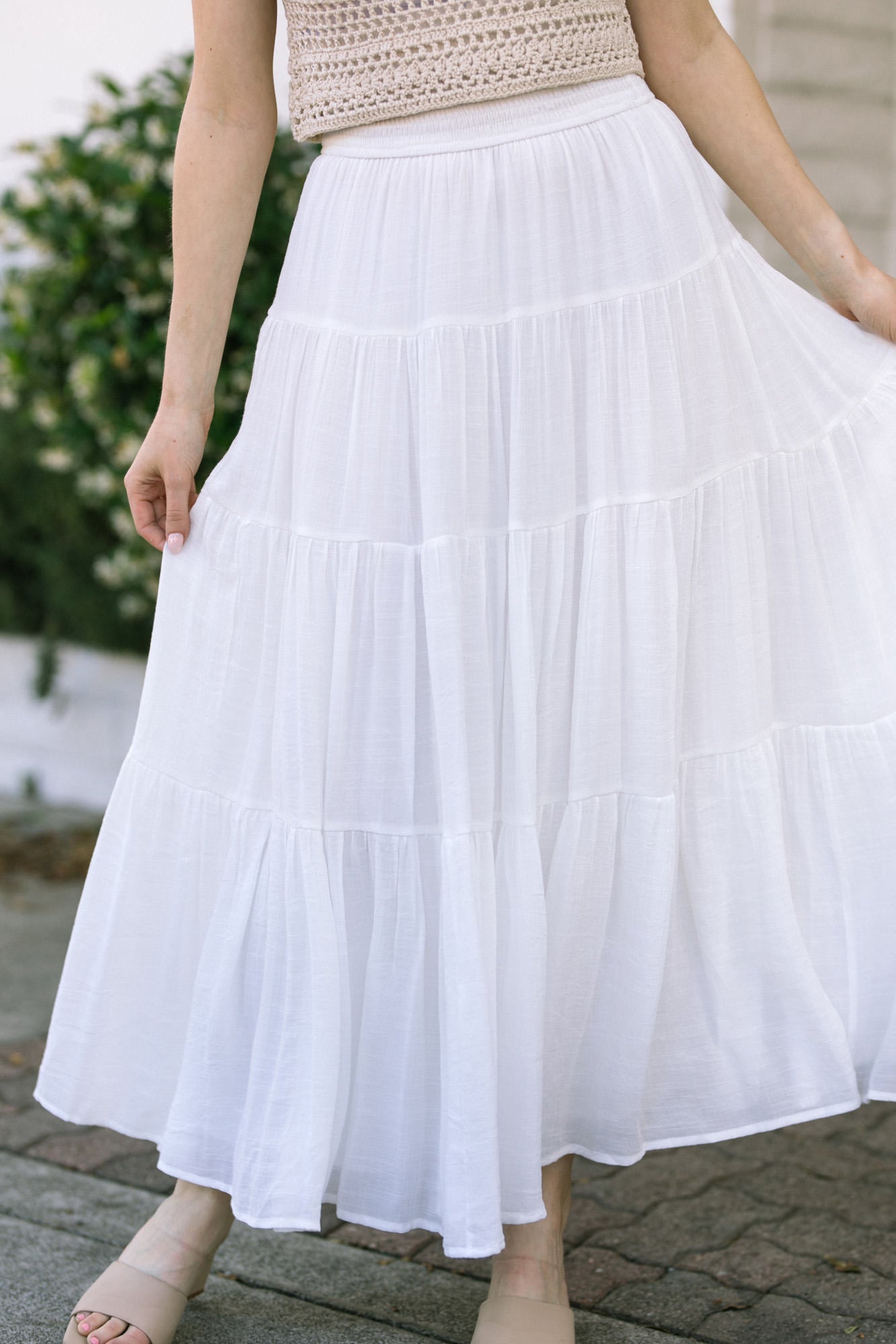 スカート long tiered skirt - レディースファッション