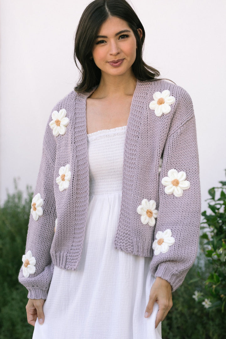 Angela Floral Knit Cardigan