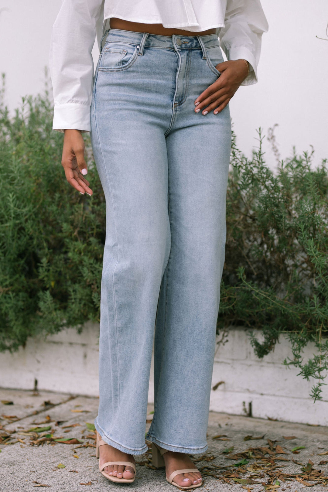 Cleo High Waist Wide Flare Jean - Morning Lavender Boutique Jeans