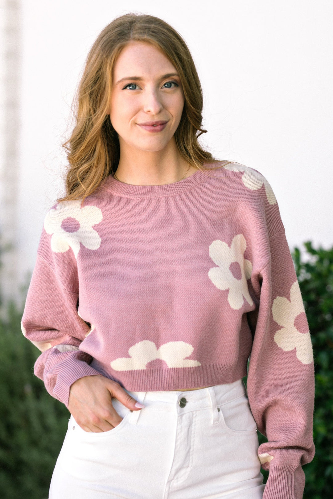 Izzy Floral Cropped Sweater