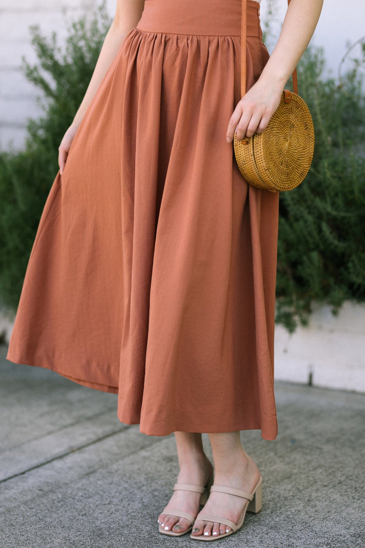Clementine Solid Maxi Skirt