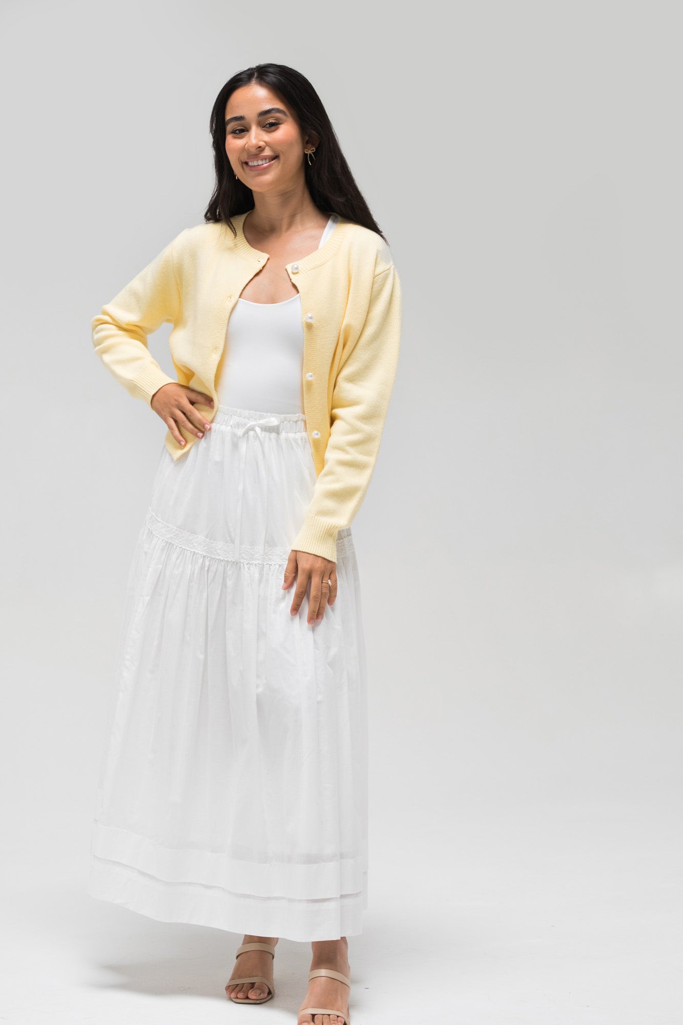 LENO “BRUSHED CARDIGAN” Lisa Buttoned Knit Cardigan - Morning Lavender Boutique Cardigans