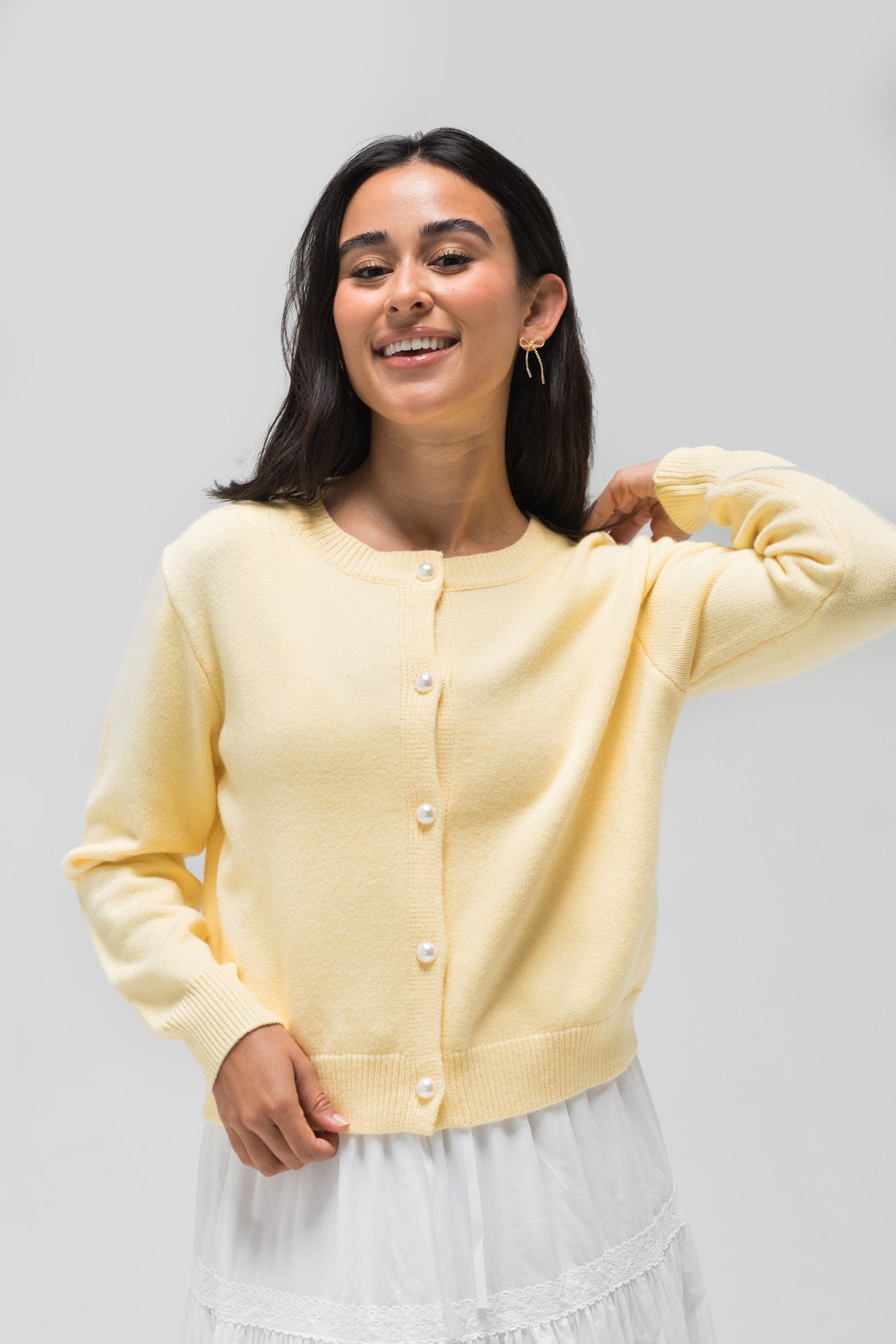 Lisa Buttoned Knit Cardigan - Morning Lavender Boutique Cardigans