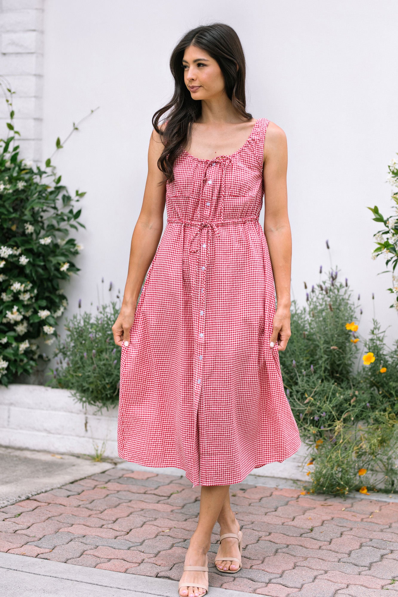 Jamie Gingham Midi Dress - Morning Lavender Boutique Dresses