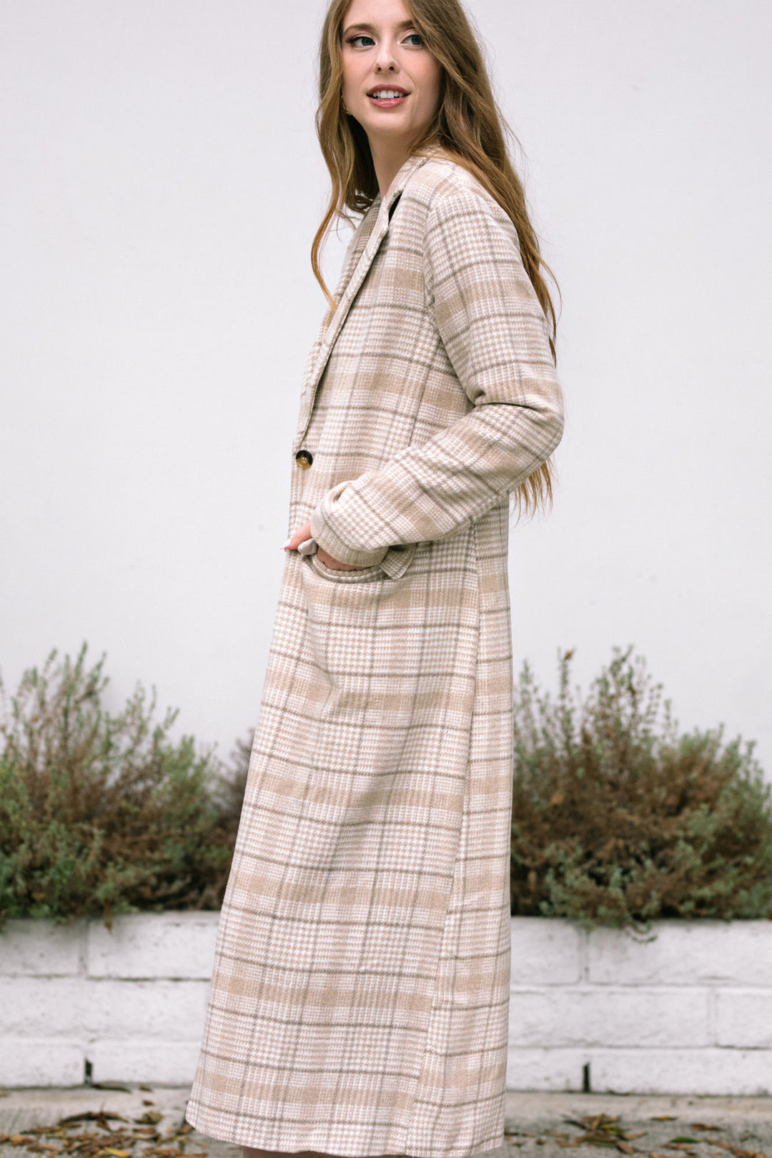 Lennon Longline Plaid Coat