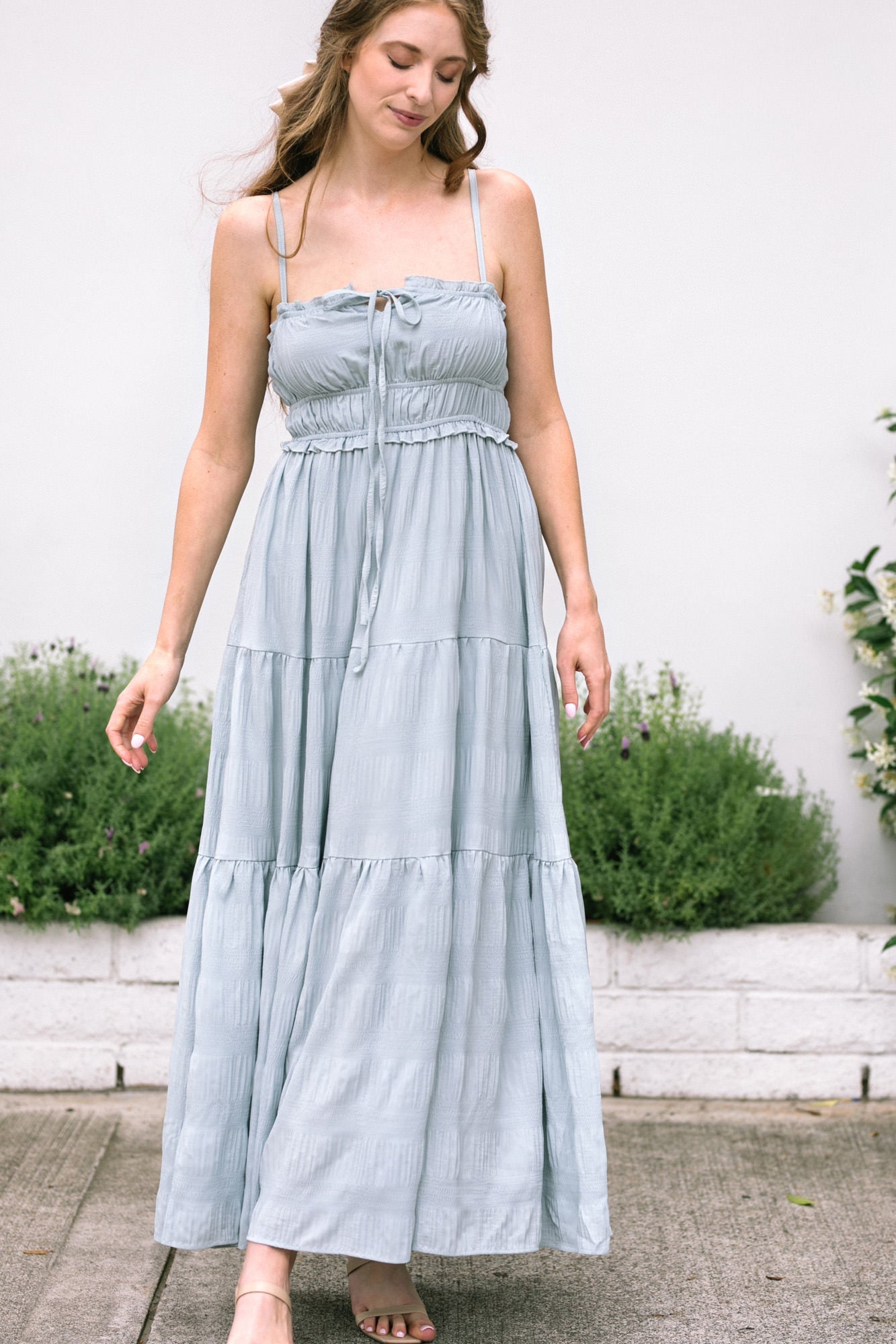 Gracie Crinkled Maxi Dress - Morning Lavender Boutique Dresses