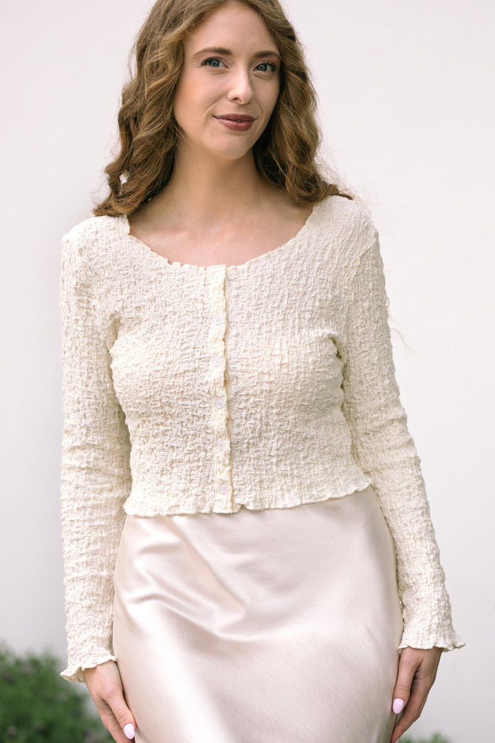 Kate Textured Buttoned Cardigan