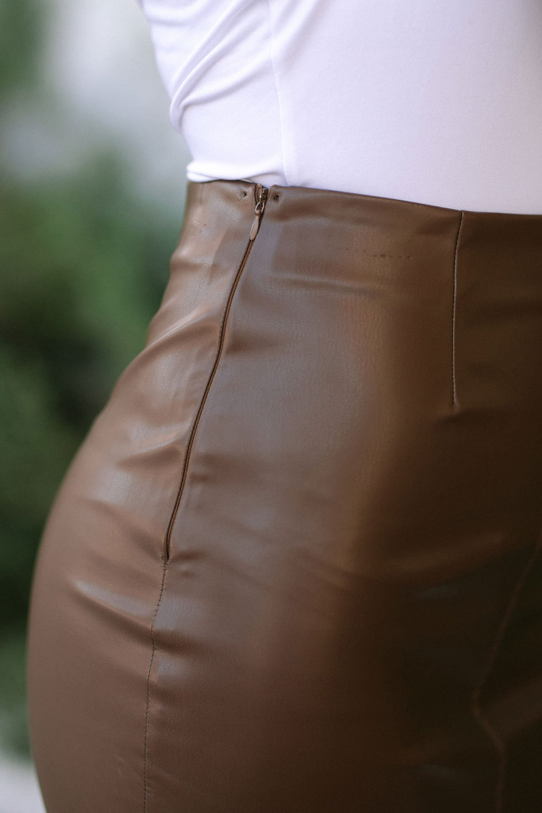 Leah Faux Leather Midi Skirt