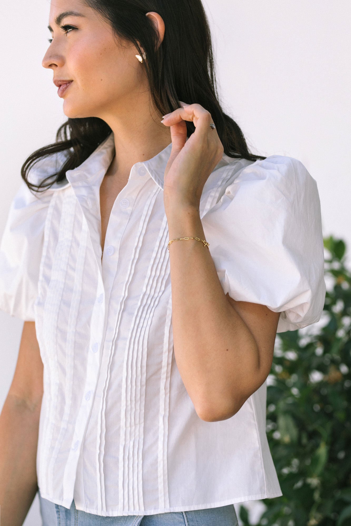 Chloe Pintuck Pleat Blouse - Morning Lavender Boutique Tops