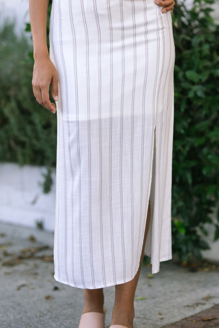 Daniela Striped Midi Skirt