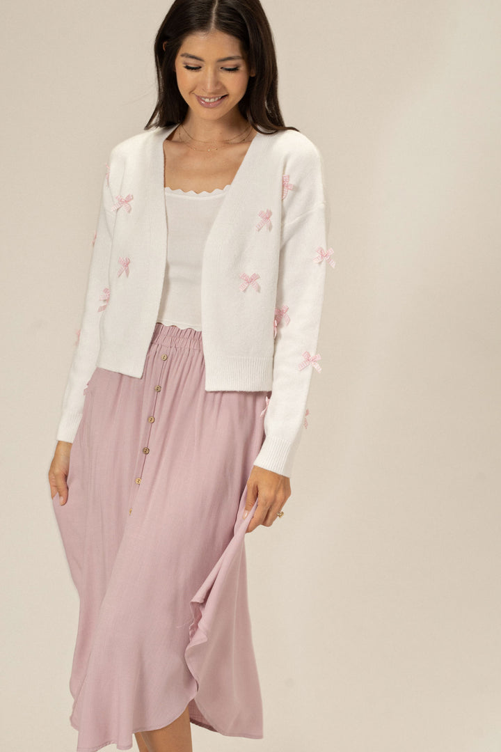 Odalis Bow Knit Cardigan