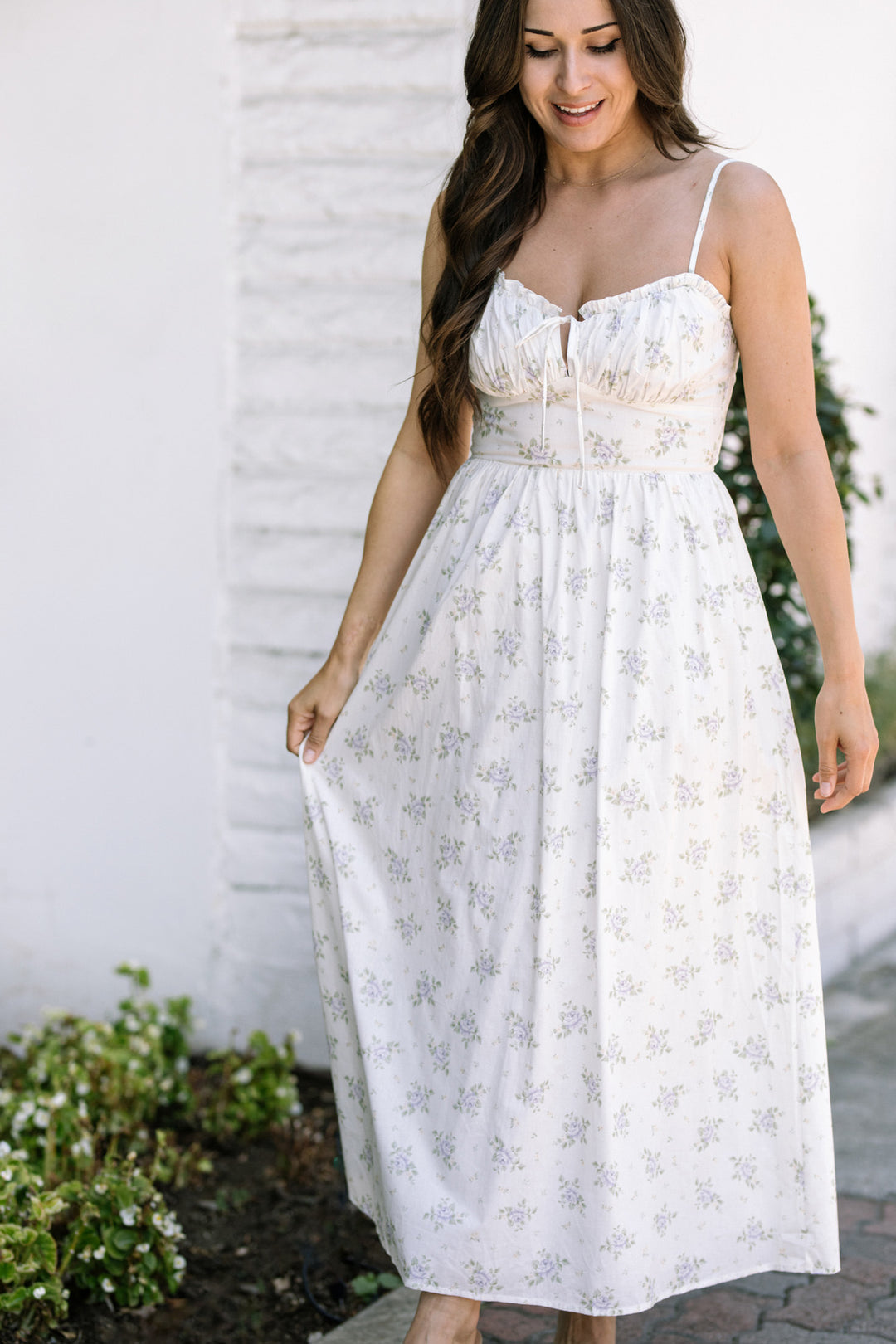 Violet Floral Midi Dress