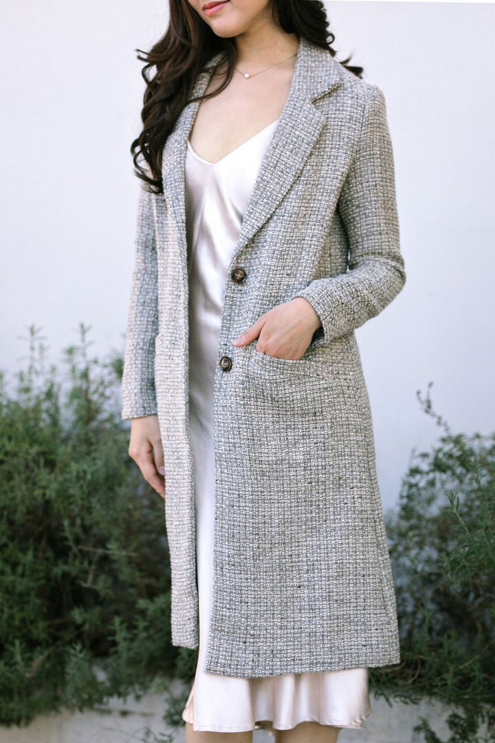 Eunice Buttoned Tweed Coat