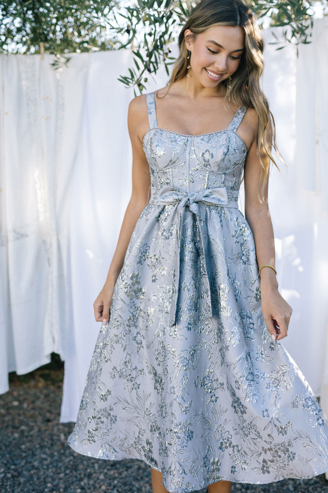 Melody Floral Midi Dress - Morning Lavender Boutique Dresses Mauve Green / Small by Morning Lavender Melody Floral Midi Dress - Morning Lavender Boutique Dresses Mauve Green / Small by Morning Lavender