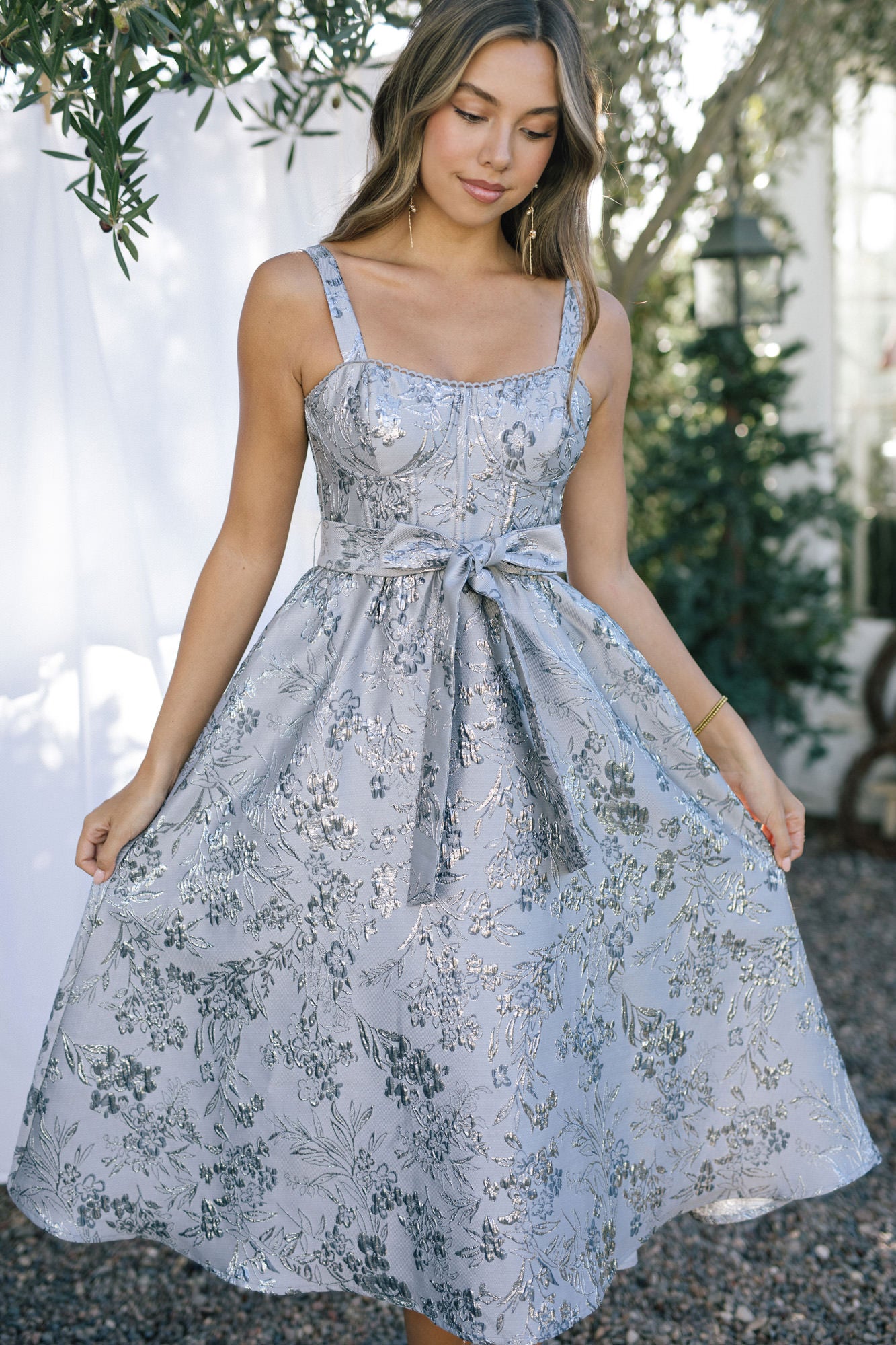 Melody Floral Midi Dress - Morning Lavender Boutique Dresses