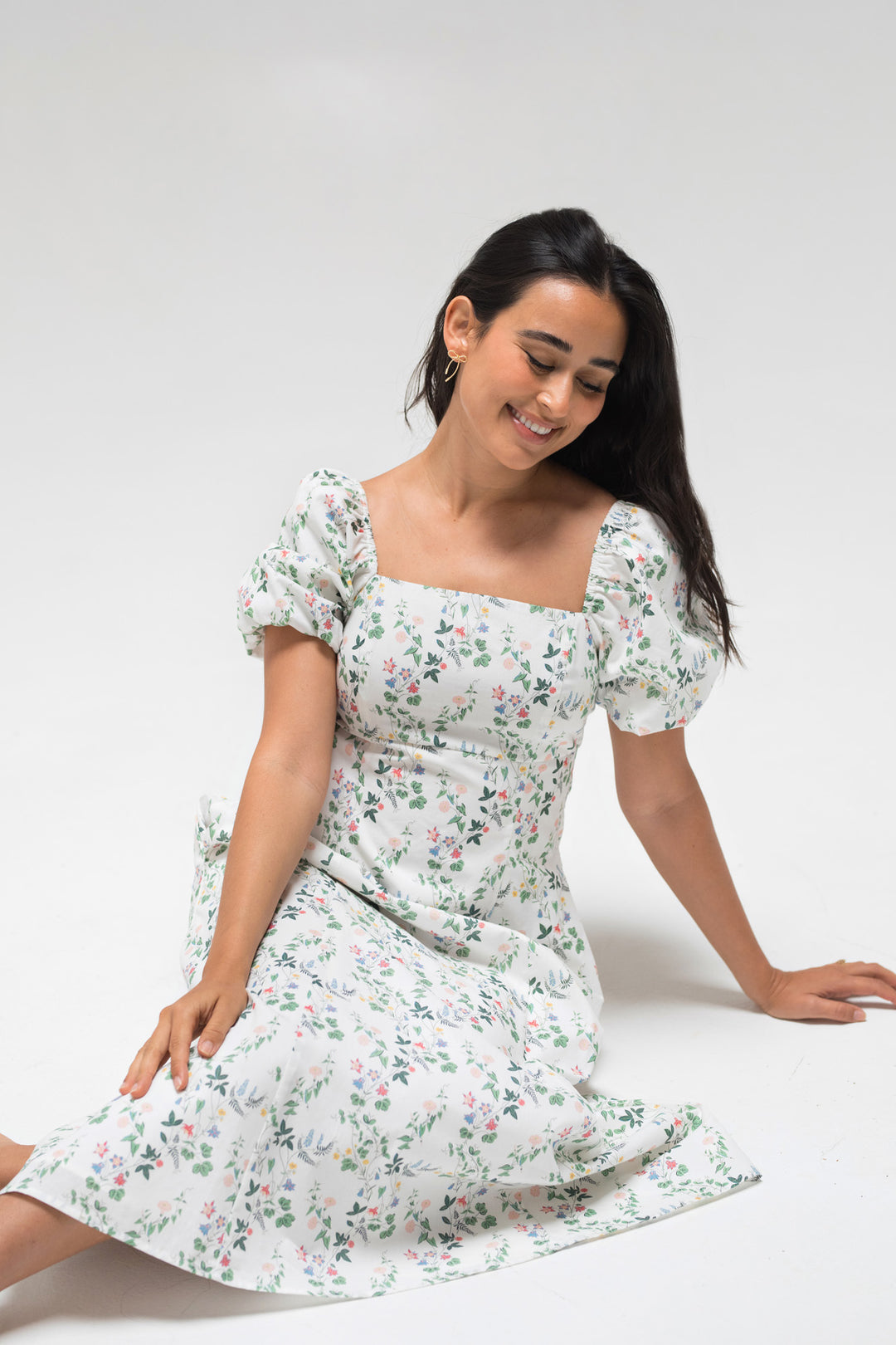 Delilah Floral Midi Dress - Morning Lavender Boutique Dresses Delilah Floral Midi Dress - Morning Lavender Boutique Dresses
