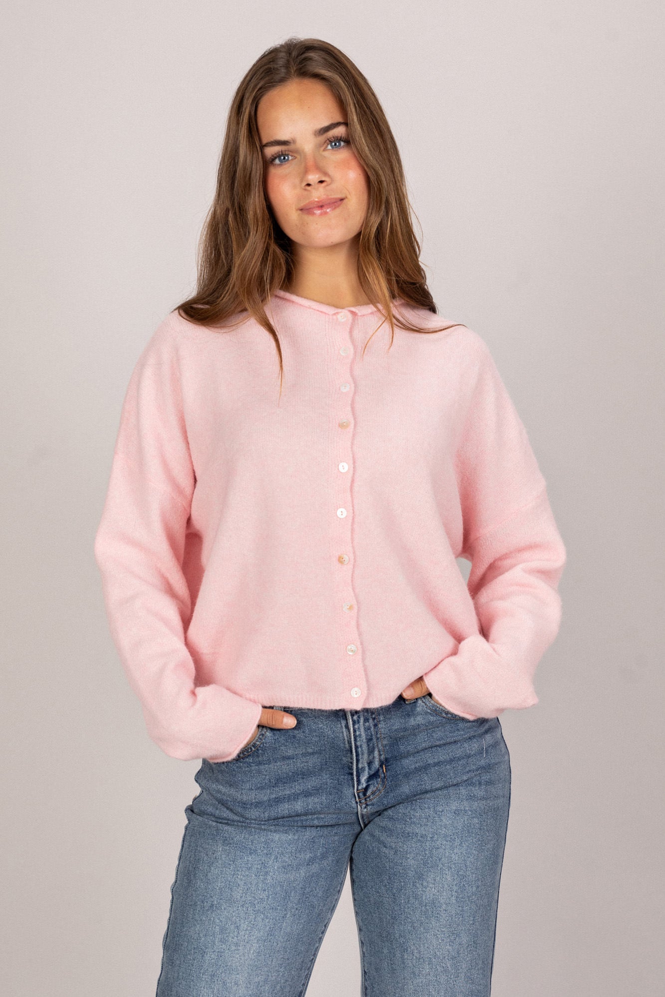 Tristen Buttoned Knit Cardigan - Morning Lavender Boutique Cardigans