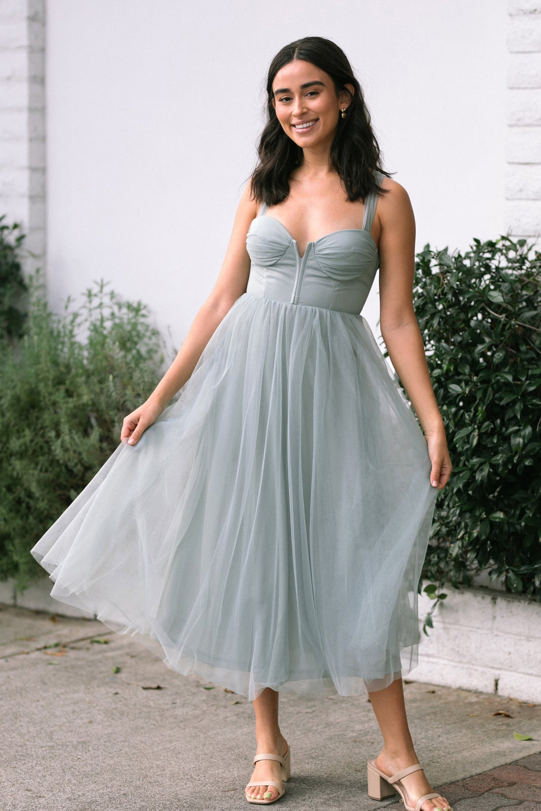 Janet Plunge Tiered Dress - Morning Lavender Boutique Dresses