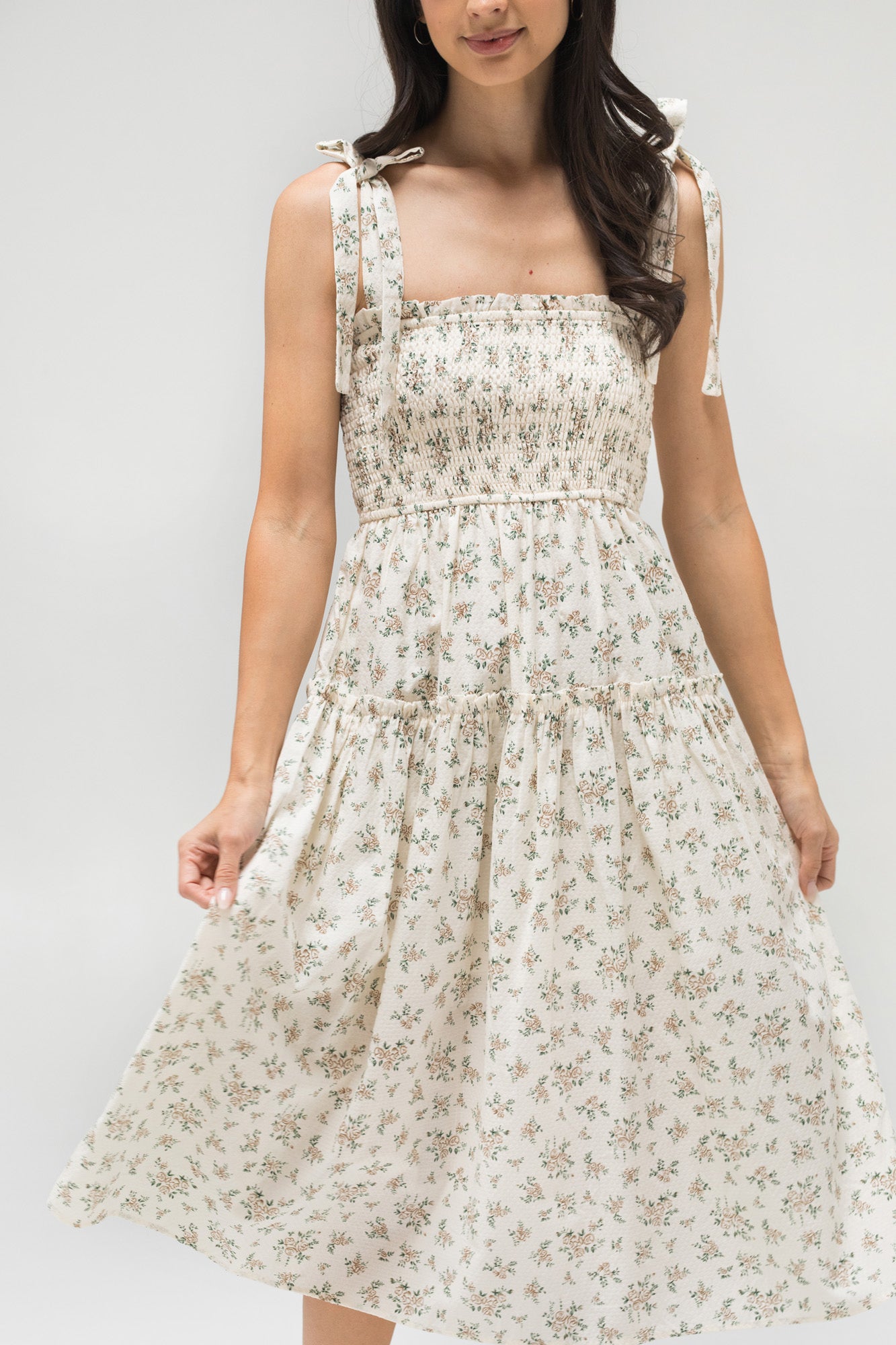 Diana Smocked Midi Dress - Morning Lavender Boutique Dresses