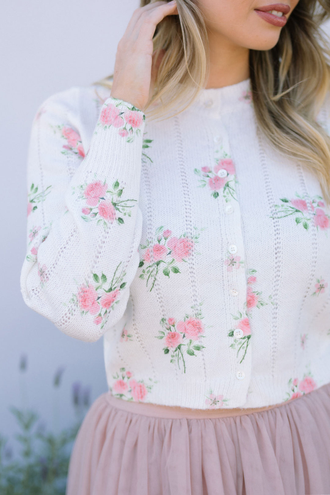 Evelyn Floral Buttoned Cardigan