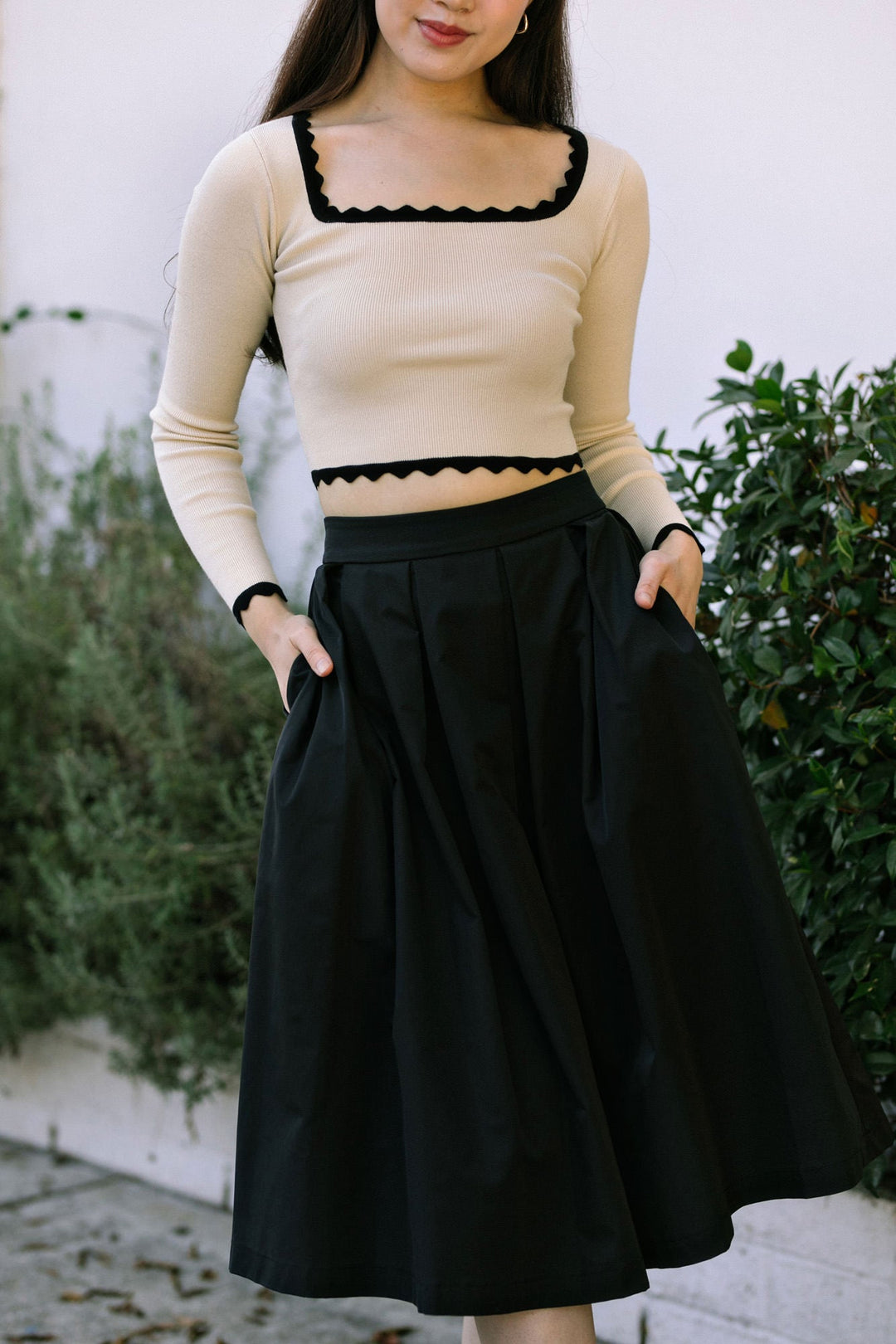 Preston Pleated Midi Skirt