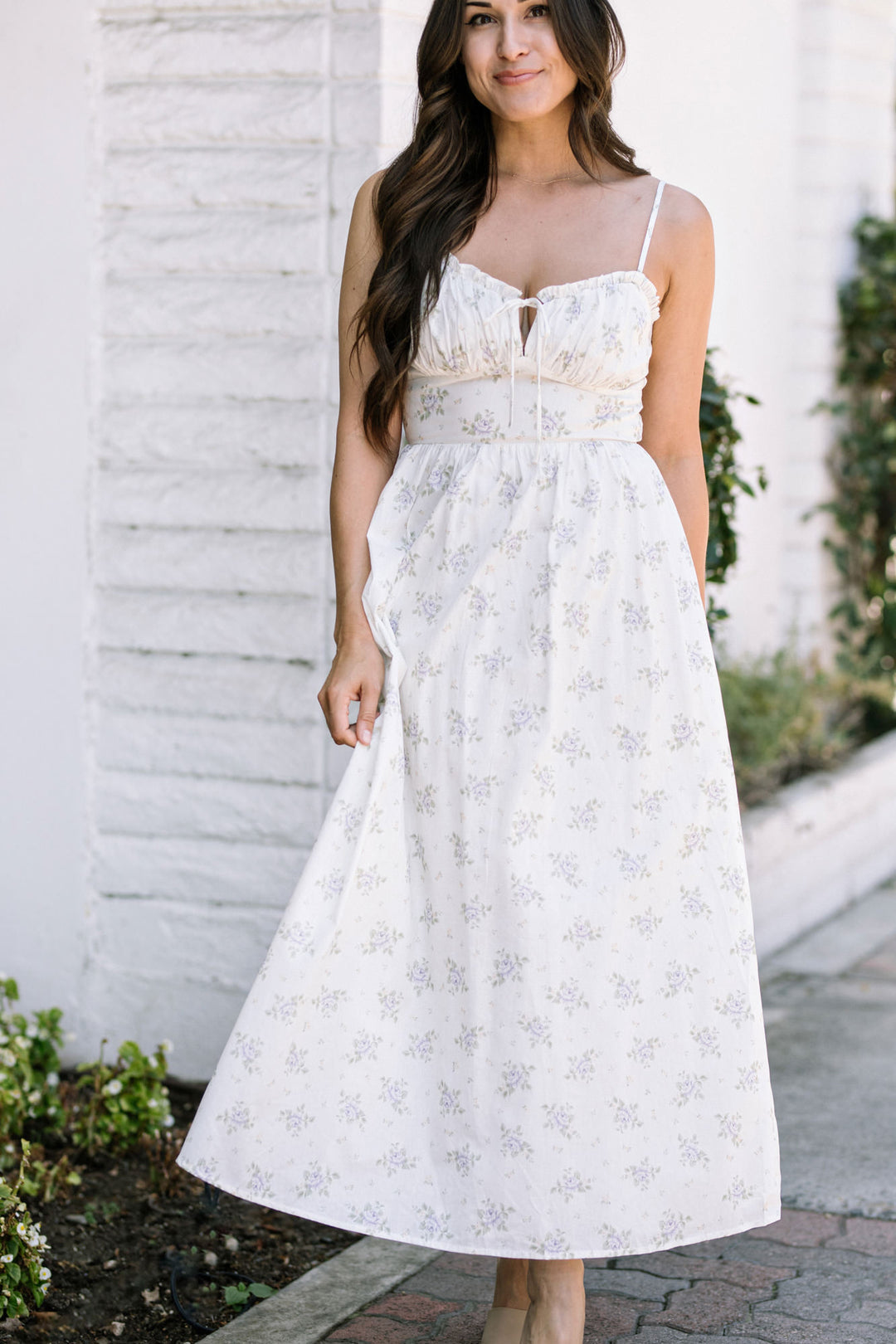 Violet Floral Midi Dress