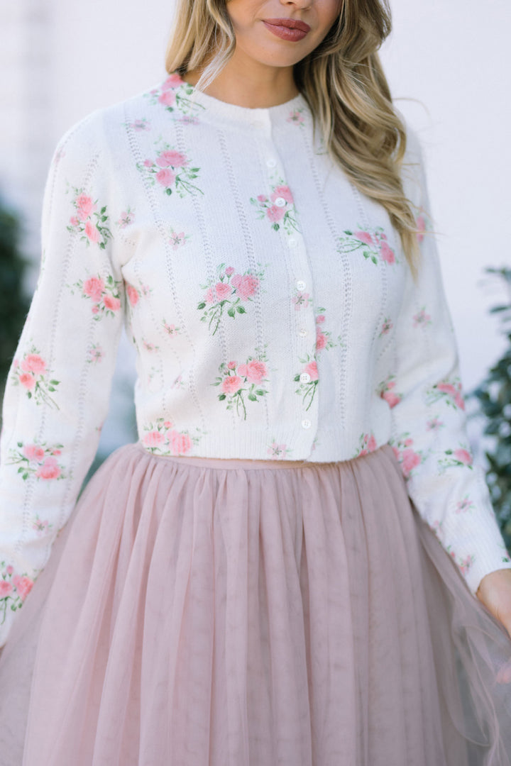 Evelyn Floral Buttoned Cardigan
