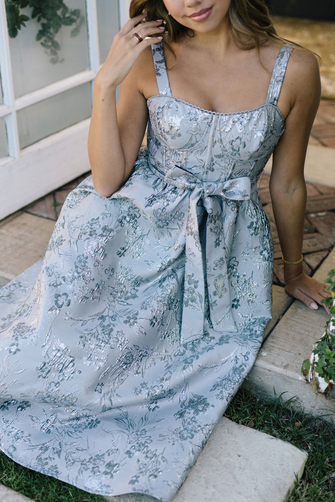 Melody Floral Midi Dress - Morning Lavender Boutique Dresses Mauve Green / Small by Morning Lavender Melody Floral Midi Dress - Morning Lavender Boutique Dresses Mauve Green / Small by Morning Lavender