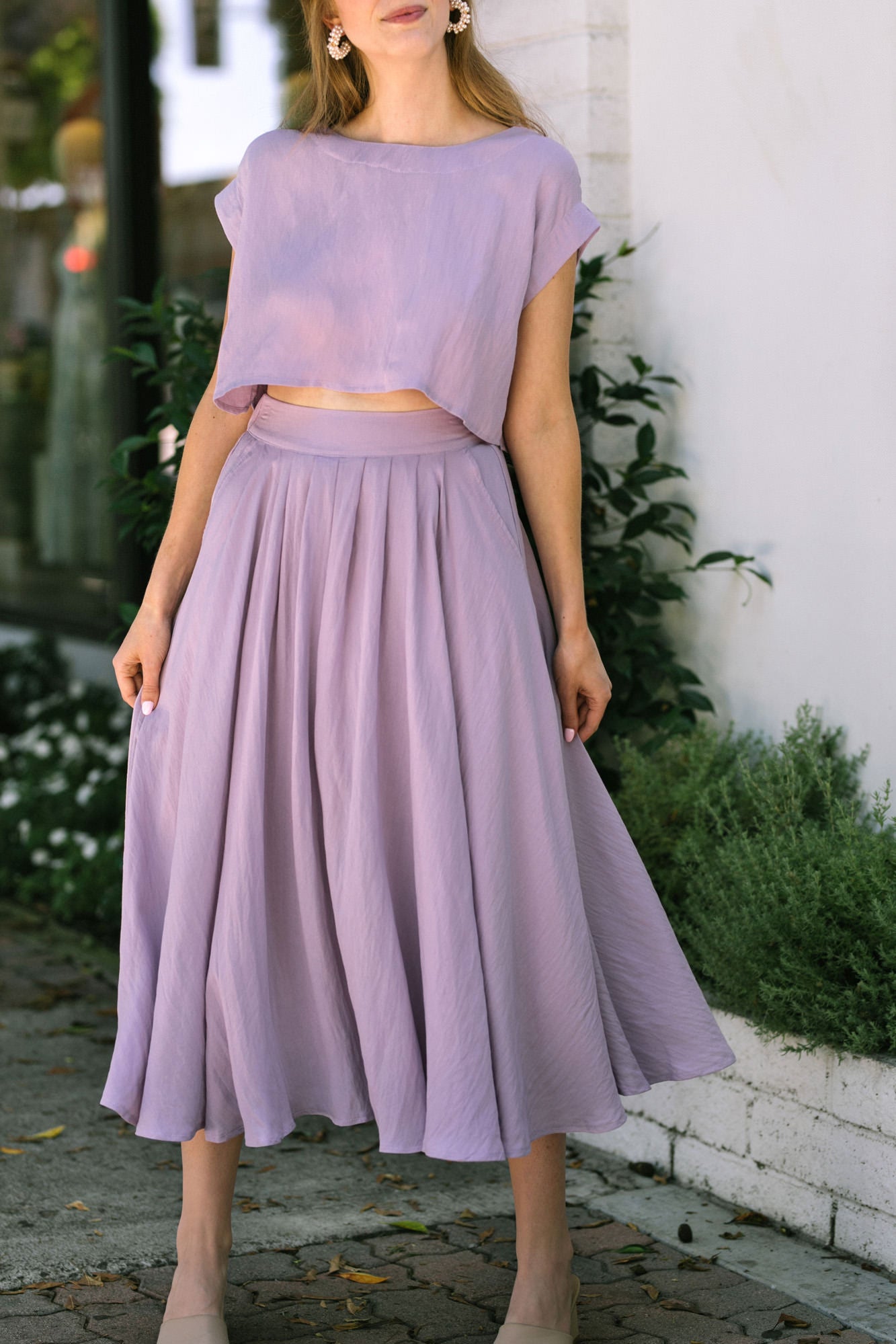 Two Piece Skirt Set Noemi Morning Lavender Online Boutique