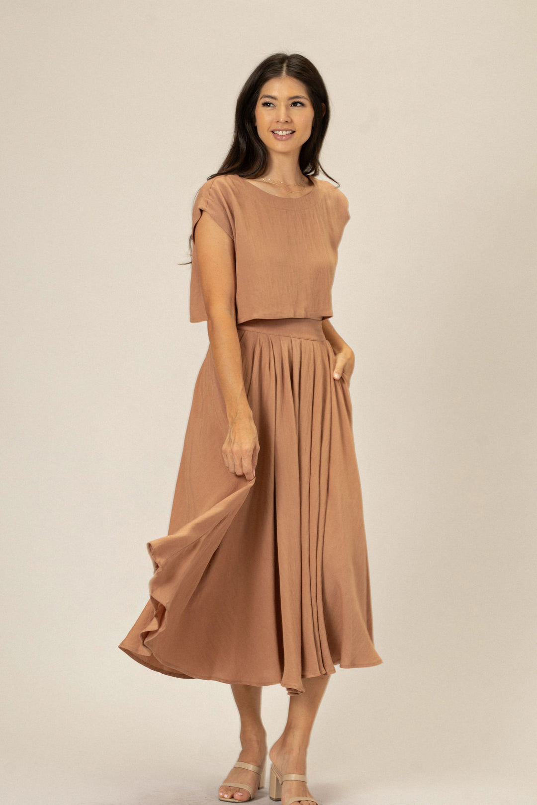 Two Piece Skirt Set - Noemi - Morning Lavender Online Boutique Olive / Large by Morning Lavender Two Piece Skirt Set - Noemi - Morning Lavender Online Boutique Olive / Large by Morning Lavender