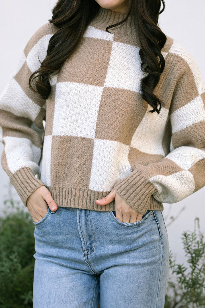 Jojo Checkered Knit Sweater