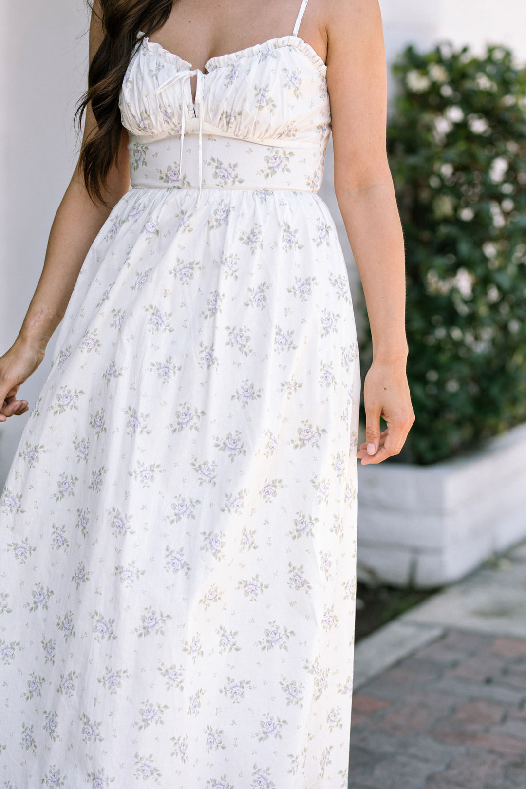 Violet Floral Midi Dress