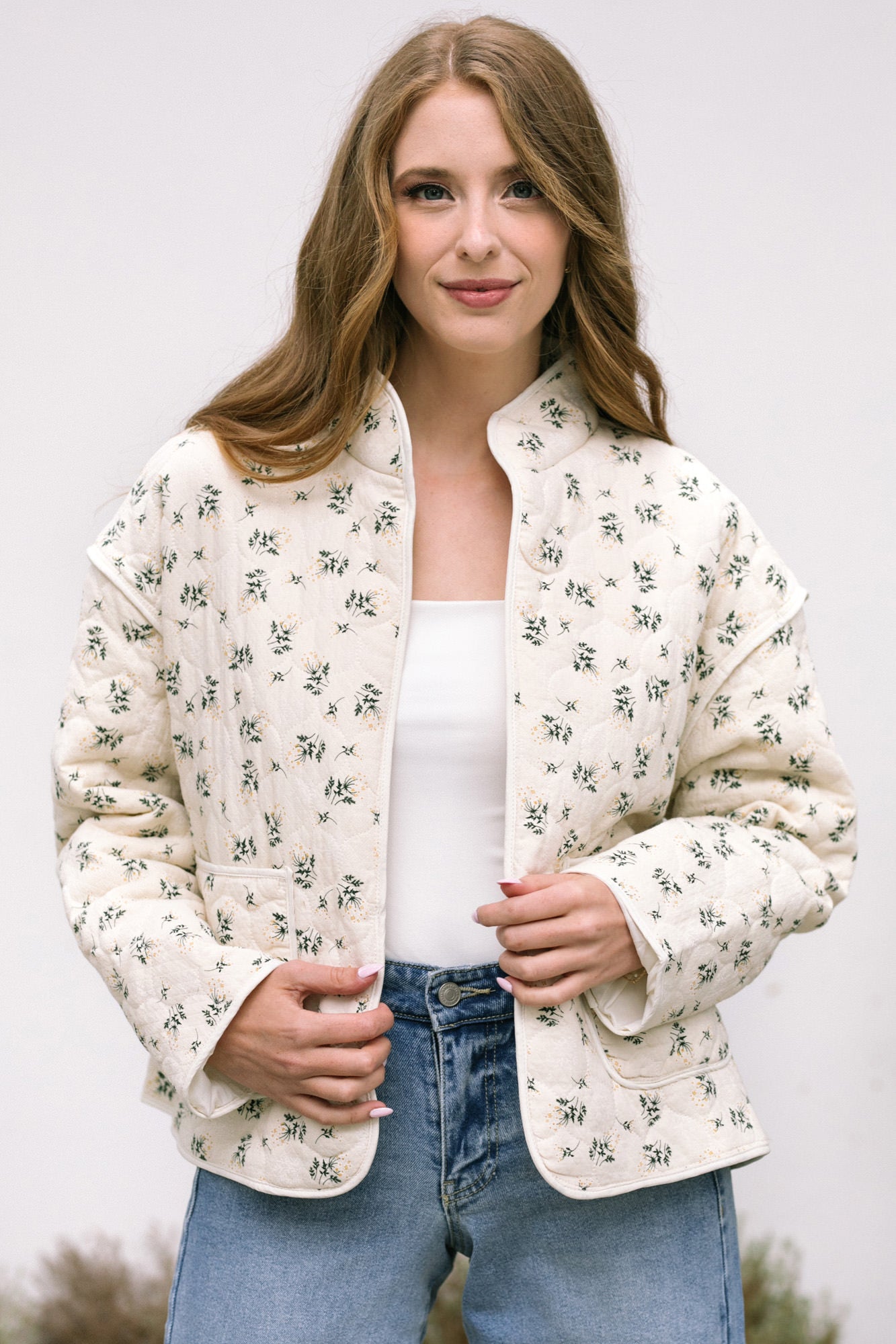 Padded floral jacket hotsell