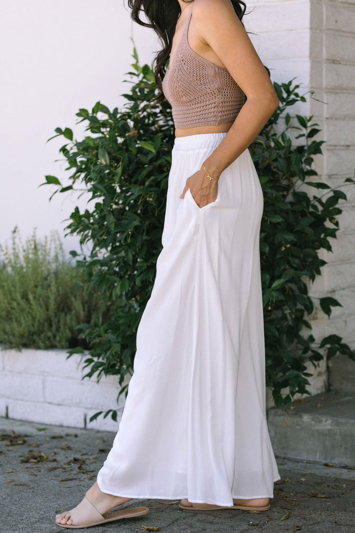 Fawn Crinkled Wide Leg Pants