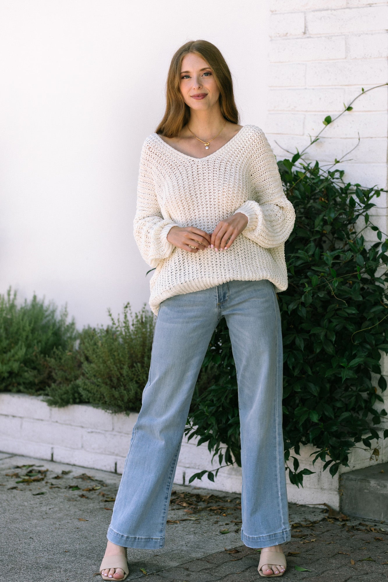 V-Neck Sweater - Tiana - Morning Lavender Online Boutique