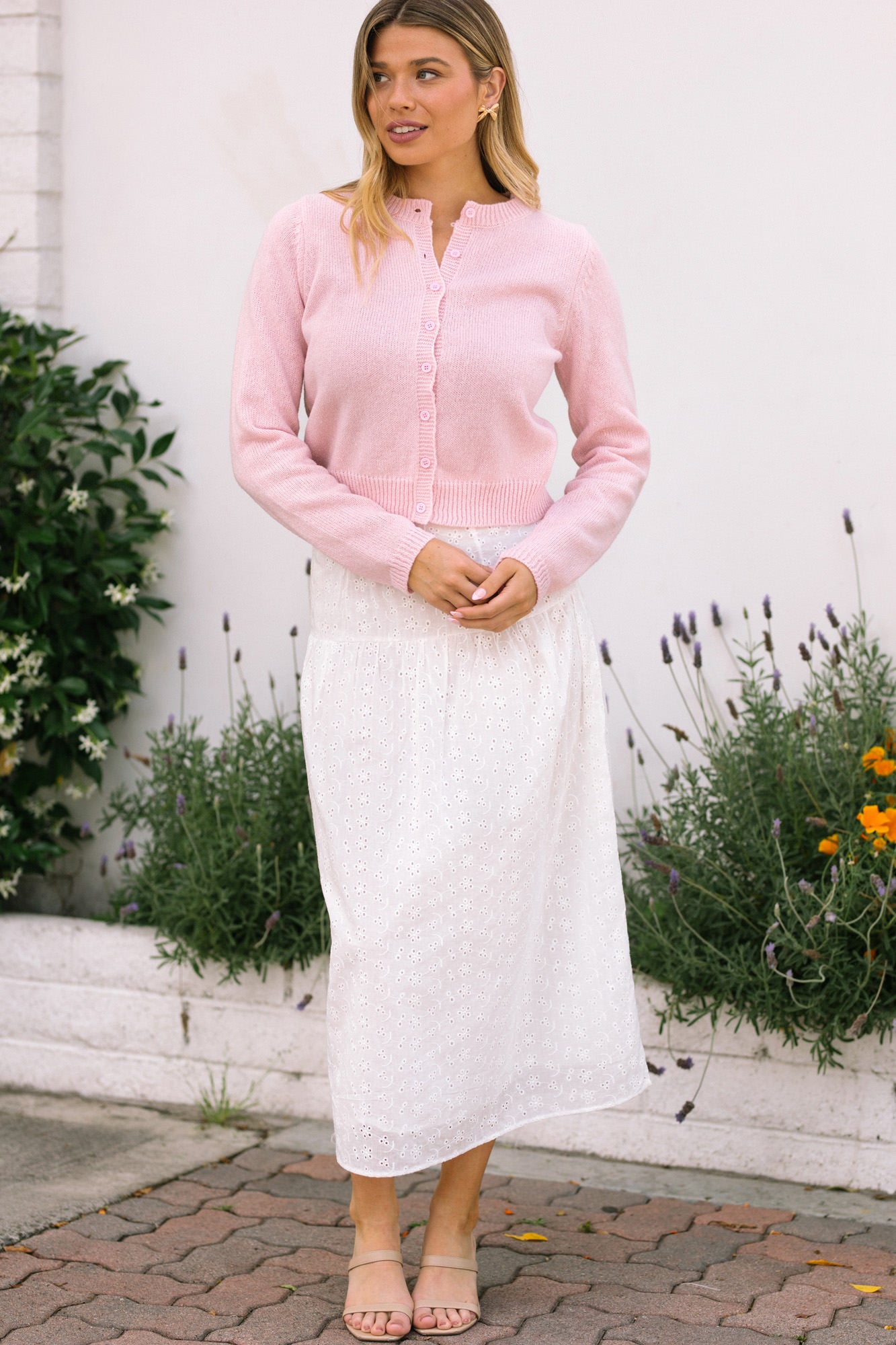 Julie Buttoned Knit Cardigan - Morning Lavender Boutique Cardigans