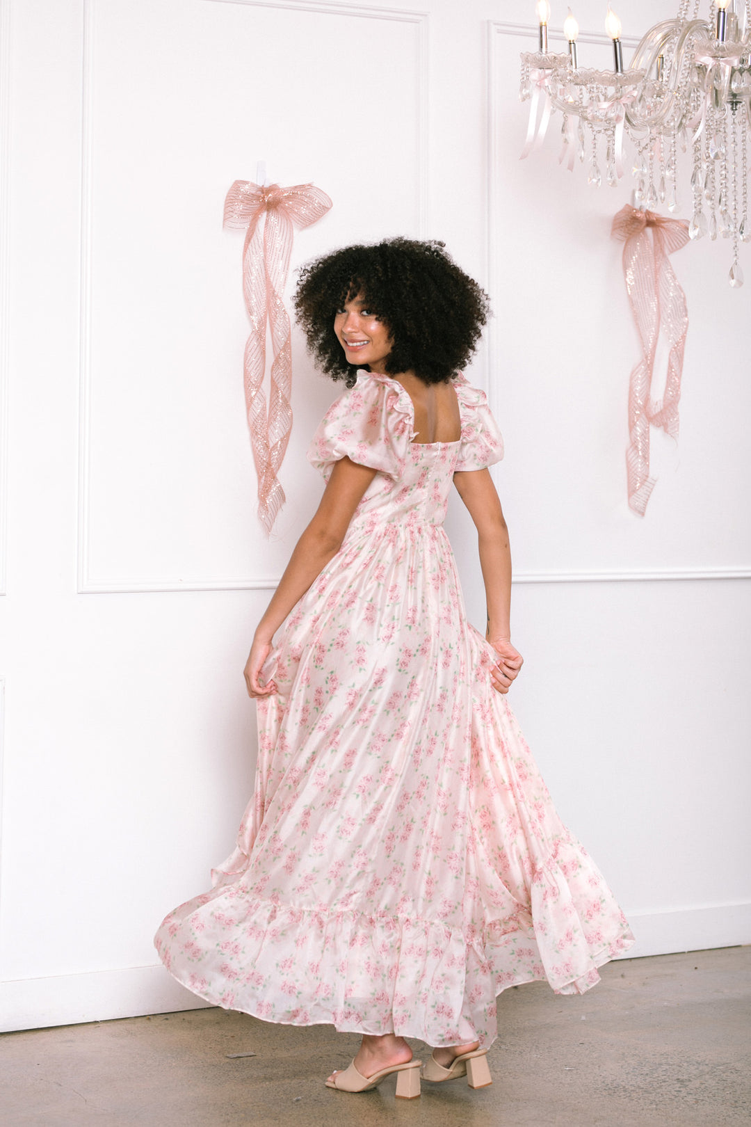 Giselle Ruffled Maxi Dress - Morning Lavender Boutique Dresses Pink Floral / 3XL by Morning Lavender Giselle Ruffled Maxi Dress - Morning Lavender Boutique Dresses Pink Floral / 3XL by Morning Lavender
