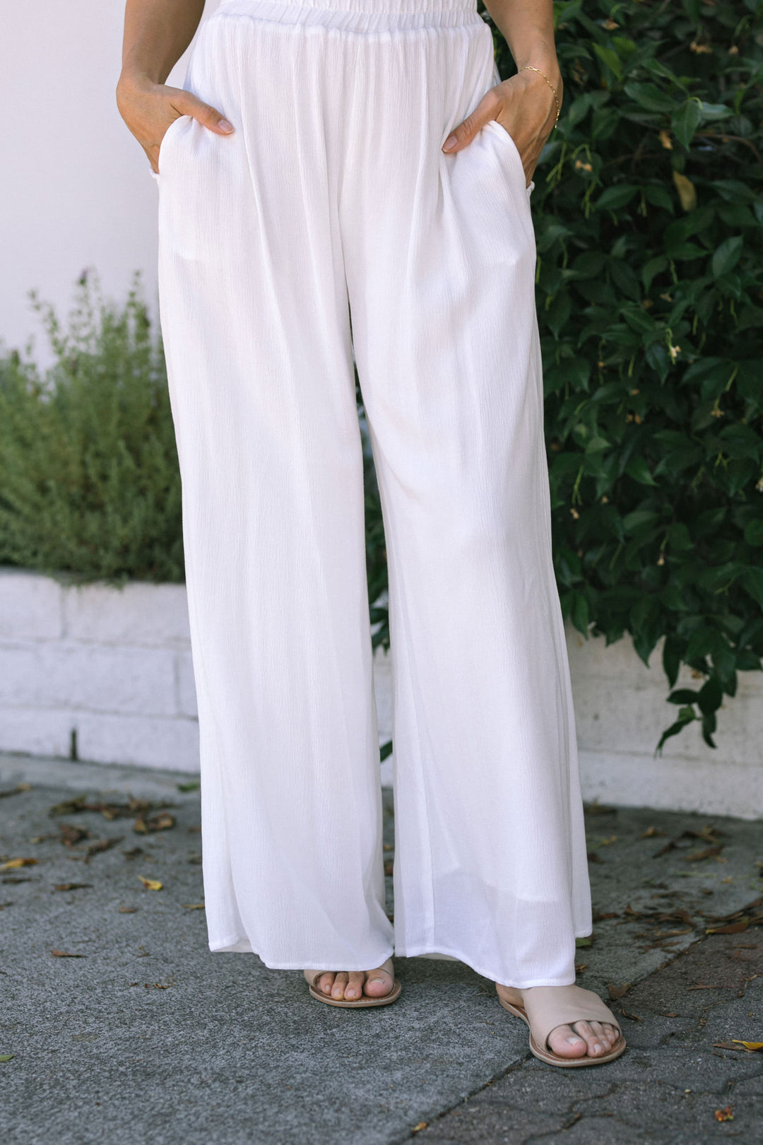 Fawn Crinkled Wide Leg Pants