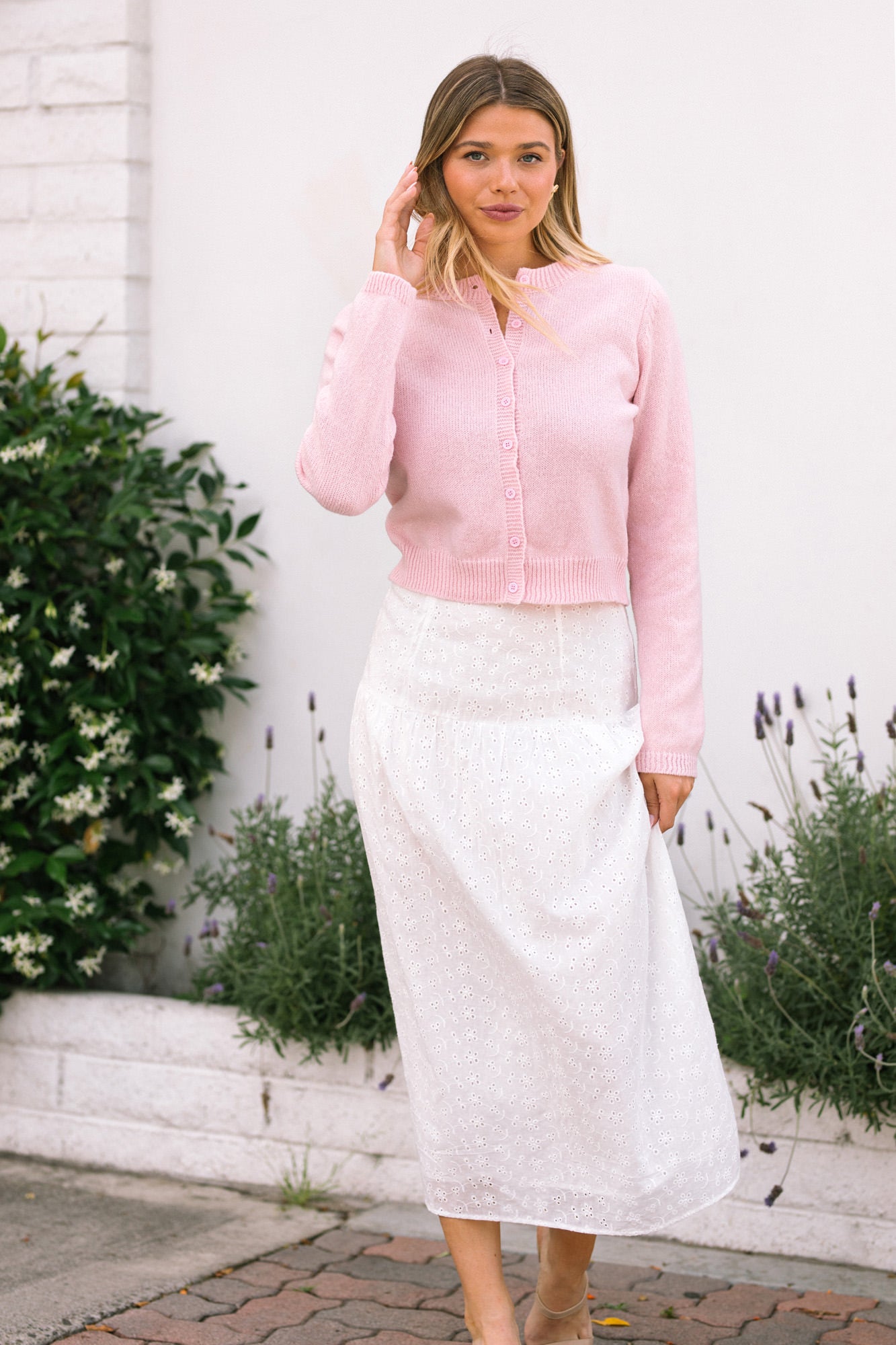 Julie Buttoned Knit Cardigan - Morning Lavender Boutique Cardigans