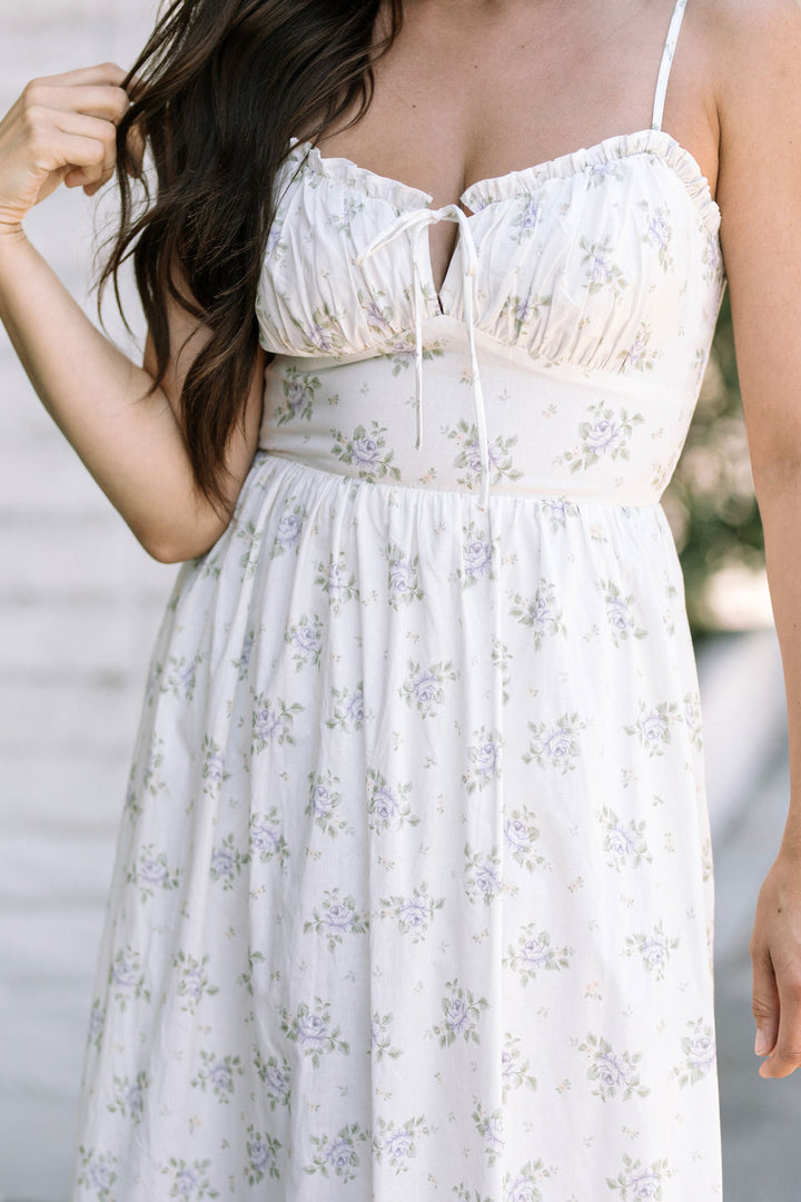 Violet Floral Midi Dress