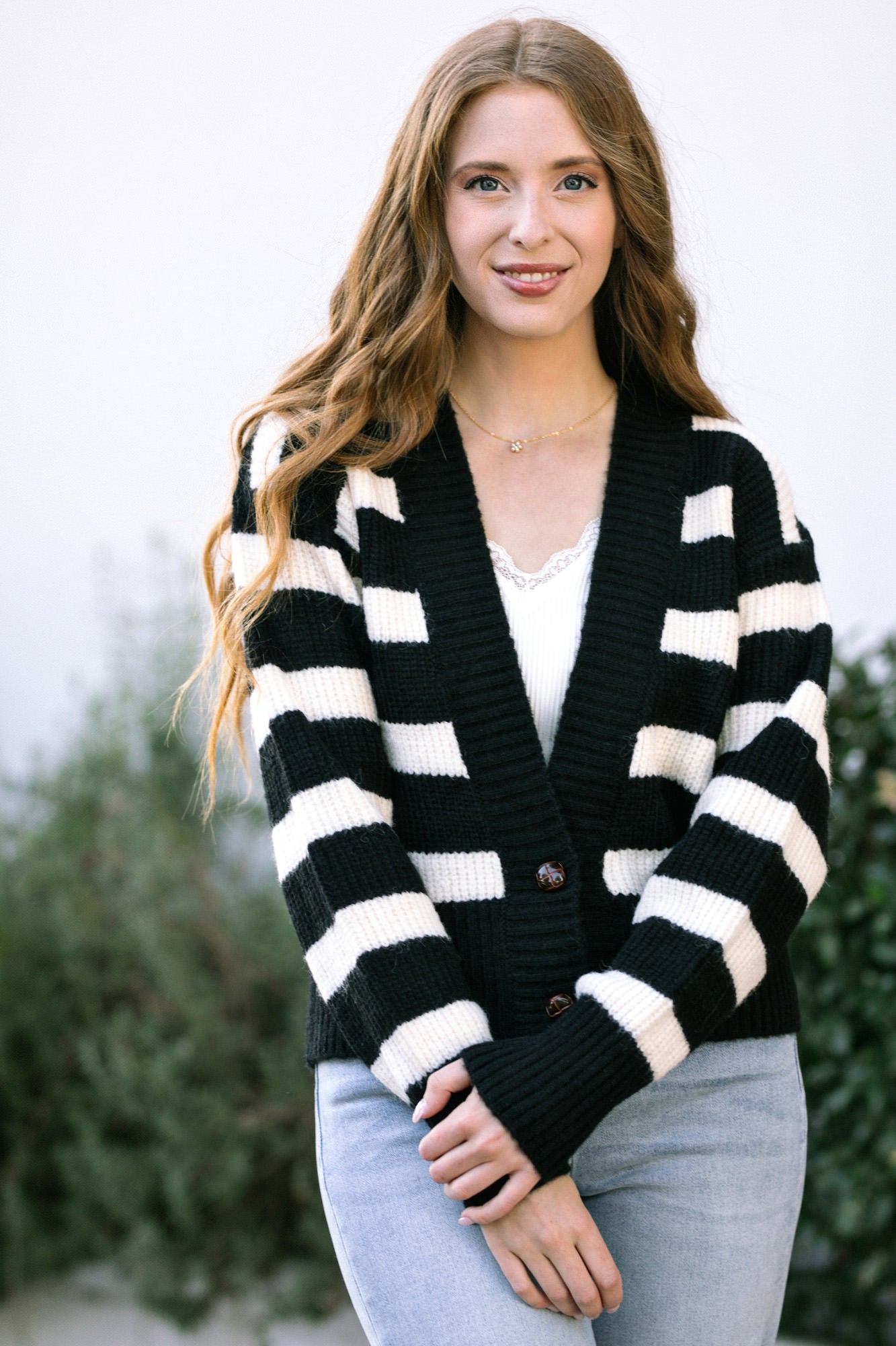 Striped 2025 knit cardigan