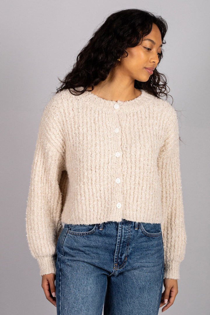 Winnie Boucle Buttoned Cardigan