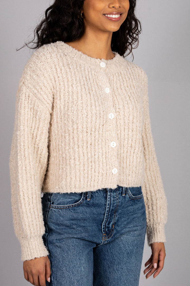 Winnie Boucle Buttoned Cardigan