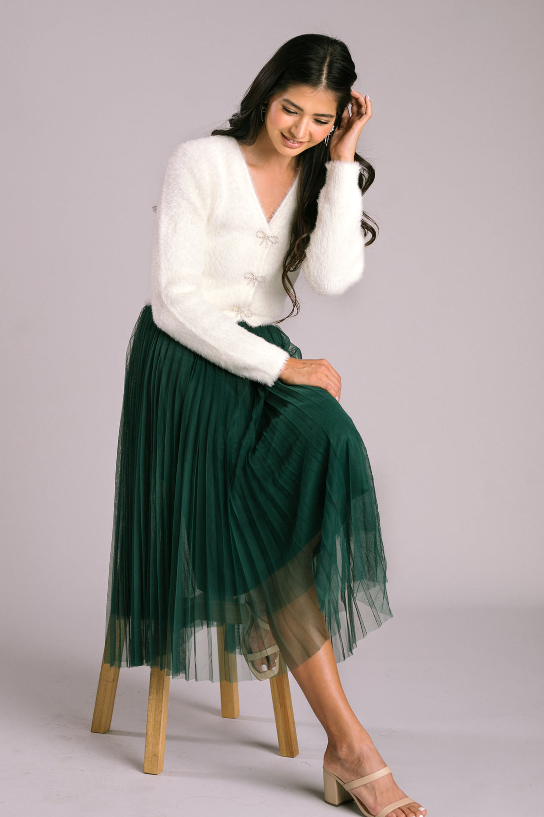Tulle Midi Skirt Pleated in Green - Vienna - Morning Lavender Online Boutique Green / XXL by Morning Lavender Tulle Midi Skirt Pleated in Green - Vienna - Morning Lavender Online Boutique Green / XXL by Morning Lavender