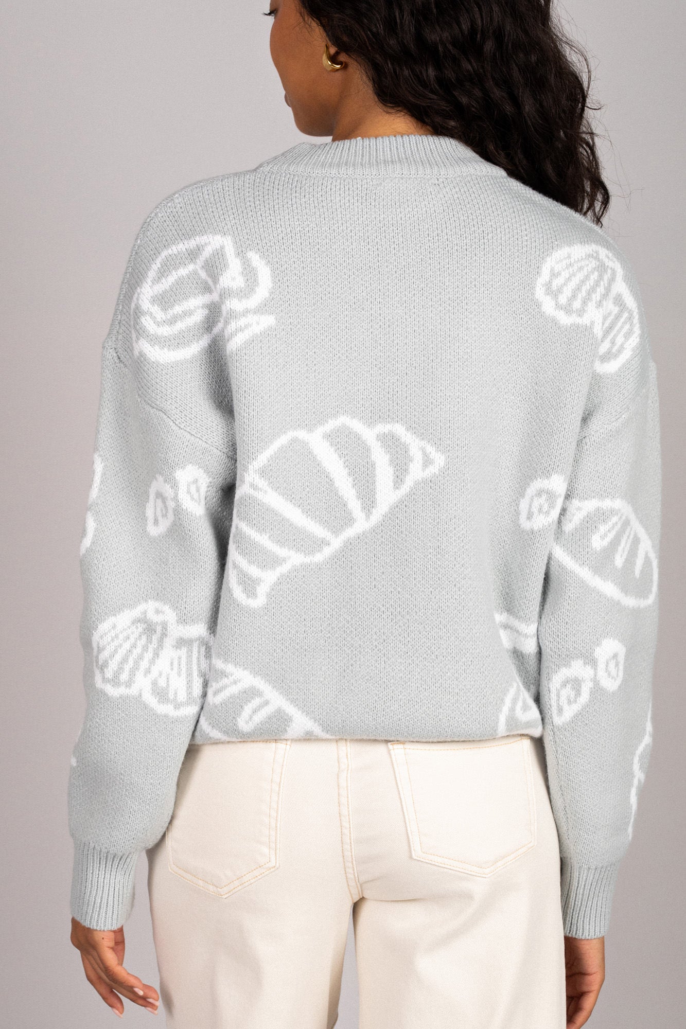 Susan Croissant Crewneck Sweater - Morning Lavender Boutique Sweaters