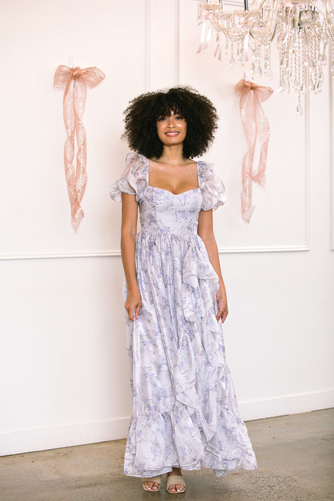 Heather Ruffled Maxi Dress - Morning Lavender Boutique Dresses Heather Ruffled Maxi Dress - Morning Lavender Boutique Dresses