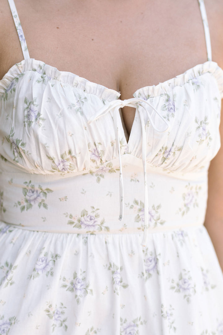Violet Floral Midi Dress