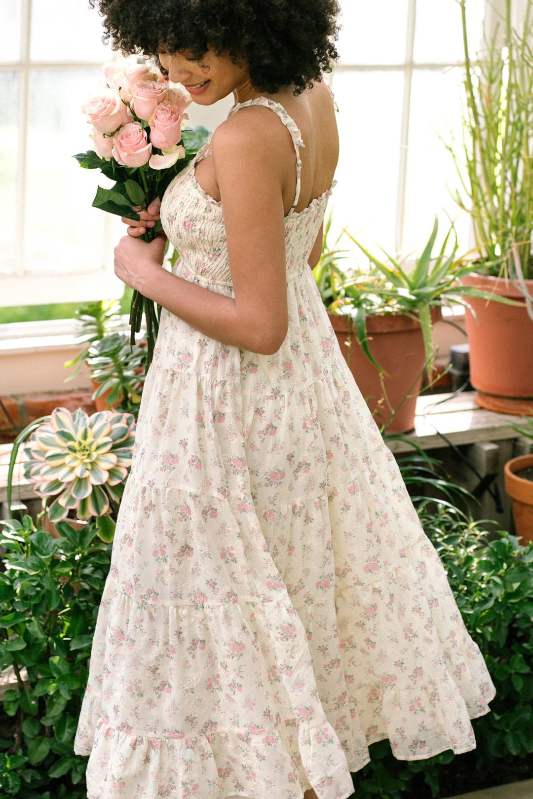 Evie Smocked Tiered Dress - Morning Lavender Boutique Dresses Evie Smocked Tiered Dress - Morning Lavender Boutique Dresses