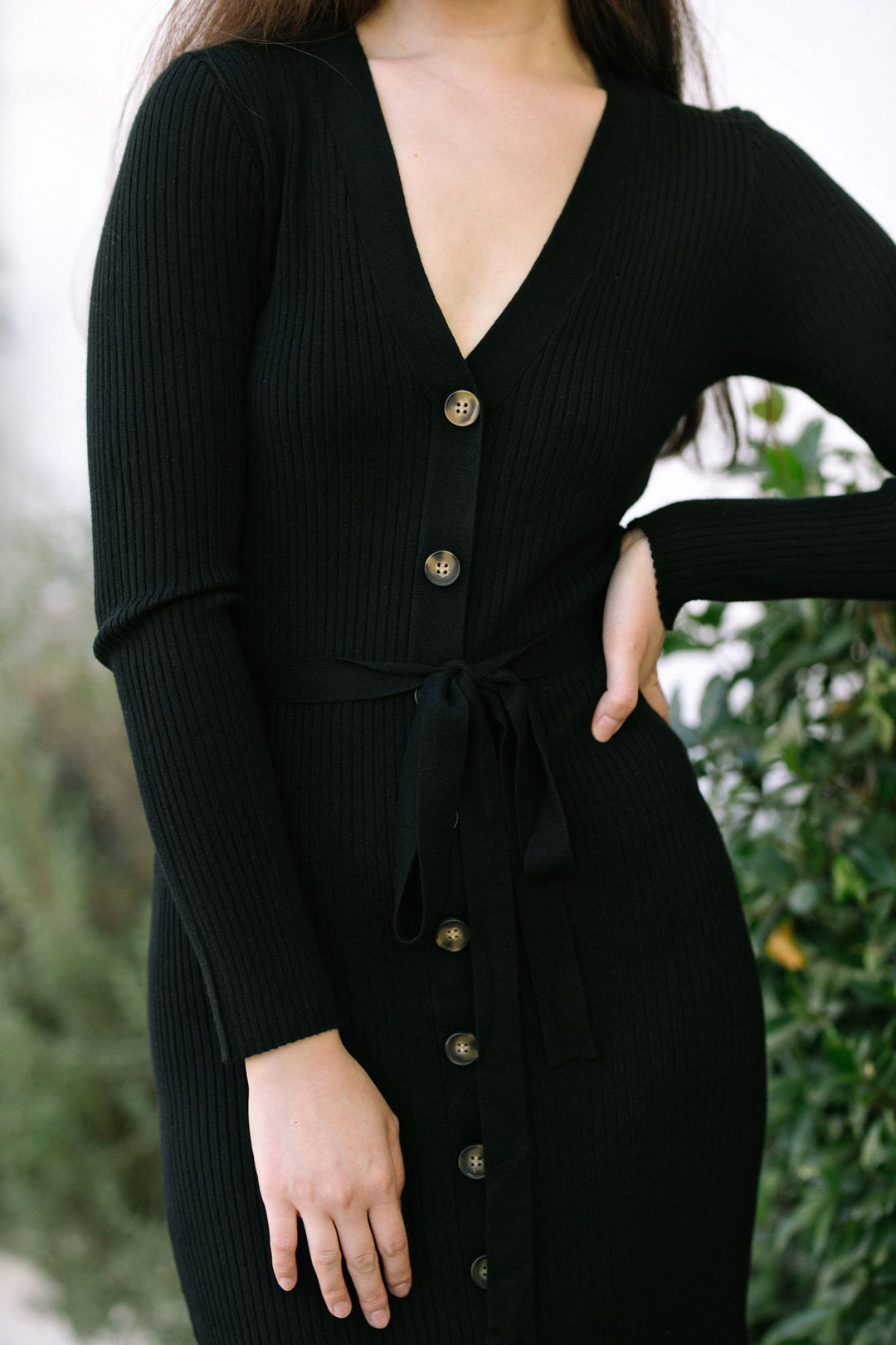 Vicky Knit Buttoned Midi Dress