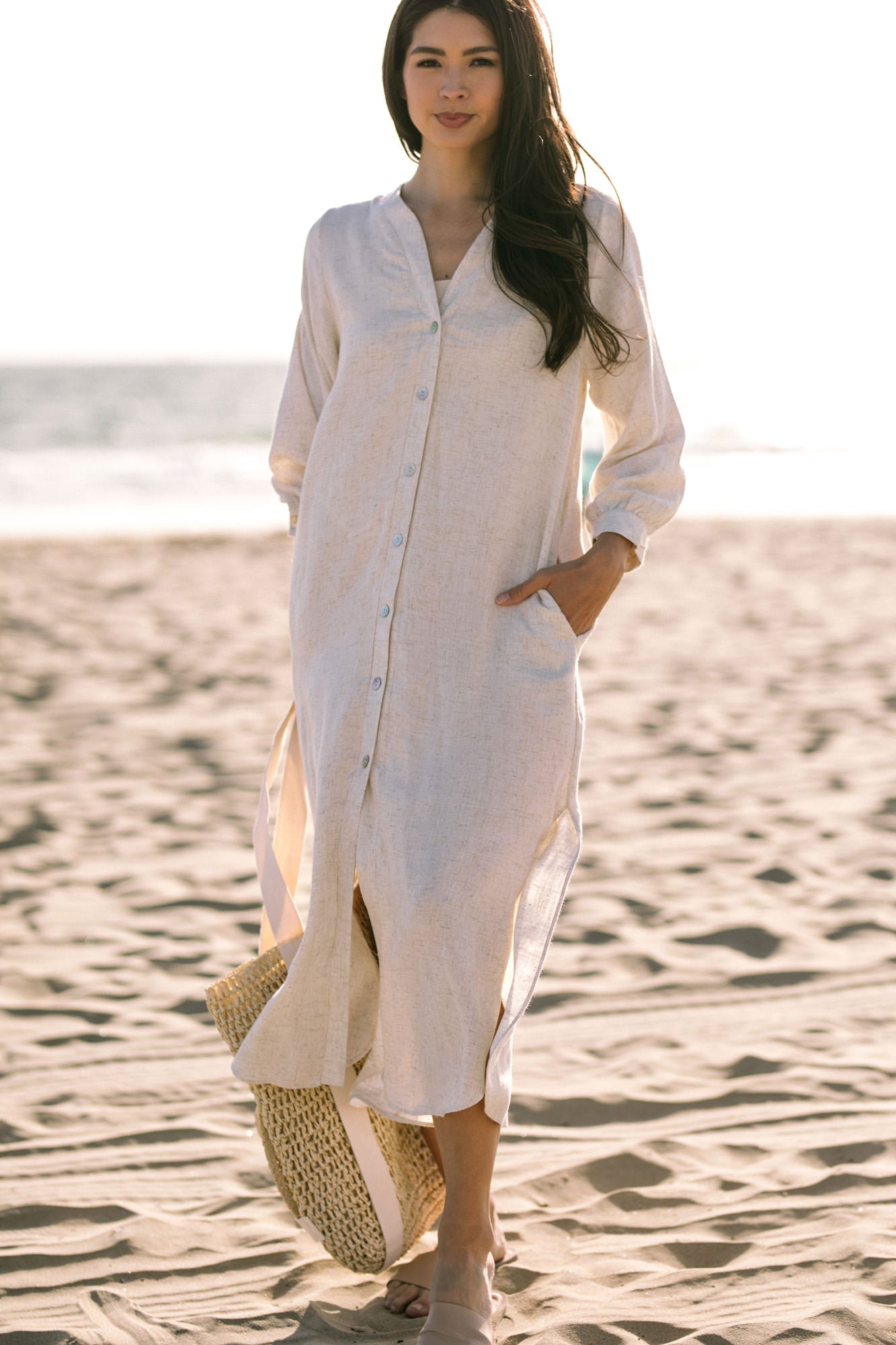 Kailey Buttoned Kaftan Dress